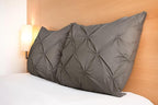 COTTON STICH Pinch Pleated Standard Pillow Shams Set of 2 Dark Grey 600 Thread Count Soft Dark Grey Pinch Pillow Shams Standard 20" x 26" Size 100% Egyptian Cotton Decorative Pillow Covers Set