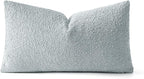 MIULEE Textured Boucle Throw Pillow Cover Light Blue Accent Solid Lumbar Spring Pillow Case Decorative Soft Pack of 1 Couch Cushion Chair Sofa Bedroom Livingroom Home Decor,12x20 Inch