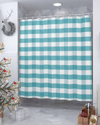 Vandarllin Rustic Teal White Buffalo Check Plaid Pattern Shower Curtain, Farmhouse Shower Curtains Set with Hooks, Waterproof Fabric Bathroom Curtains Decor Home Accessories,72 X 84 Inch Extra Long