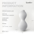 RONDURE 15.8" Modern Ceramic Table Lamp, Modern Bedside Lamps for Bedroom, Living Room and Nightstand, White Translucent Ceramic Shade, Warm Ambient Lighting, Home Decor