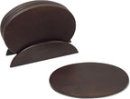 Woodard & Charles 6 Piece Wood Boards with Stand, Perfect for Serving, Sushi, Cheese, Hors d'oeuvre, Charcuterie, Sandwiches, 7 Piece Set, 9 1/2" x 6 1/2" (Walnut)