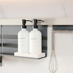 Kitchen Soap Dispenser Set, White Soap Dispenser with Black Stainless Steel Pump, Perfect for Modern Kitchen Decor. (White)