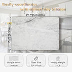Diflart Natural Marble Pastry Board for Kitchen, 16x20 Inch, White, Stone Cutting Board Large for Dough Chocolate, Carrara Bianco, Marble Slab Christmas Thanksgiving Gift