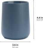 Matte Blue Toothbrush and Toothpaste Holder and Cup for Bathroom Vanity and Countertop, Round Organizer for Electric Toothbrushes, Floss, Razors, Cotton, and Mouthwash