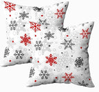 CAPSCEOLL 2PCS Red and White Bedroom Pillow Covers 20X20Inch Snowflake Abstract Big Ice Blizzard Celebration Christmas Gray Snow Sparkles Star Couch Pillow Covers for Bedroom Sofa Living Room