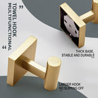 KOKOSIRI Robe Hooks Bathroom Towel Coat Hook for Bath Kitchen Wall 3 Pack Brushed Gold Stainless Steel B1013BG-P3