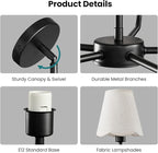KAISITE Black Chandelier for Dining Room - 5-Light Farmhouse Dining Room Light Fixture Over Table Industrial Kitchen Lighting Fixture Ceiling Hanging Chandelier for Bedroom Living Room Foyer Entryway