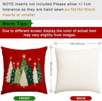 RABUSOFA Christmas Tree Pillow Covers 18x18 Inch,Watercolor Xmas Winter Decor Stars Red Holiday Cushion Case Decoration for Home Sofa Couch(Red, 18" x 18" (Pack of 1))