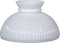 B&P Lamp® 10" Cased White Glass Ribbed Student Lamp Shade with Plain Top