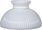 B&P Lamp® 10" Cased White Glass Ribbed Student Lamp Shade with Plain Top
