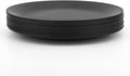 KX-WARE Plastic Plates Set of 12 - Unbreakable and Reusable 9.875 inches Dinner Plates, Black Color | Dishwasher Safe, BPA Free