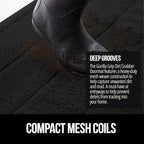 GORILLA GRIP Dirt Grabber Mesh Doormat, Low-Profile, Stain and Fade Resistant Heavy Duty Quick Dry Striped Doormats, Mats for Indoor or Outdoor Entry, Shoe Scraper, Garage Entrance Mat, 35x23, Black