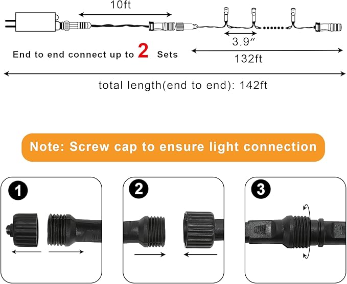 Extra Long 132FT Christmas Decorative Mini Lights, 400 LED Green Wire Fairy Starry String Lights Plug in, Timer & Memory & 8 Modes, for Indoor Outdoor Xmas Tree Wedding Party Decoration,Warm White