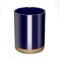 Ceramic Kitchen Utensil Holder for Countertop, Modern Crock with Non-Slip Cork Base, Counter Organizer for Cooking Tools , Blue