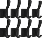 Black Wall Hooks Coat Hook, Towel Hooks Robe Hook for Bathroom, Entryway Mudroom Hooks for Hanging Coat Key Hat Backpack (8 Pack, Black)