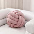 Sioloc Soft Knot Ball Pillows,Round Throw Pillow Cushion Home Decoration Plush Pillow,Throw Knotted Pillow Handmade Round Plush Pillow（7.8inches,Blush）
