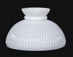 B&P Lamp® 10" Cased White Glass Ribbed Student Lamp Shade with Plain Top