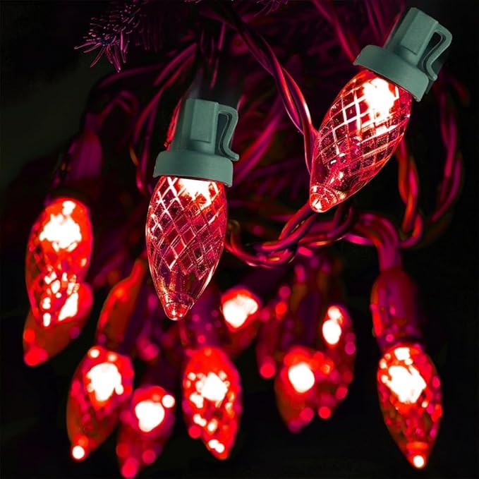 TW SHINE C9 Christmas Lights, 100 LED 66 FT Christmas String Lights Outdoor with 8 Modes Timer Waterproof Connectable for Indoor Yard Xmas Tree House Decorations (Red)