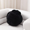 Sioloc Soft Knot Ball Pillows,Round Throw Pillow Cushion Home Decoration Plush Pillow,Throw Knotted Pillow Handmade Round Plush Pillow（13.7inches,Black）
