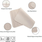 Silicone Dish Drying Mat for Multiple Usage,Easy clean,Eco-friendly,Heat-resistant Silicone Mat for Kitchen Counter or Sink,Refrigerator or Drawer Liner Tapioca 3XL 28 inches x 18 inches