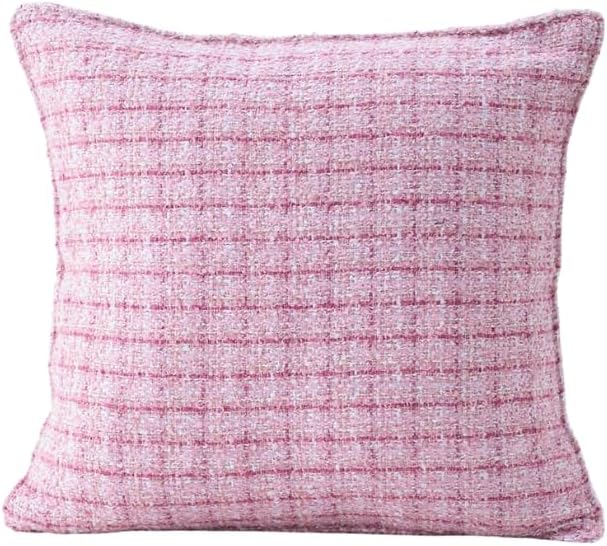 Luxury Tweed & Chenille Throw Pillow Covers – Set of 2 (18" x 18") with Soft and Luxurious Textures Decorative Throw Pillows for Couch, Bed, and Home Decor (Pink)