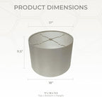 Royal Designs, Inc. HB-610-18GR Shallow Drum Hardback Lamp Shade, 17 x 18 x 11.5, Gray