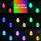 96FT Outdoor String Lights, 30 Shatterproof Edison Bulbs, Dimmable Color Changing RGB LED Patio Lights with 2 Remote Controllers. Perfect for Backyard Decorative Lighting