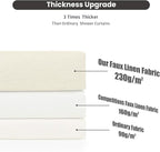 Inhousolu Boho Farmhouse Shower Curtain with Fabric Liner Set, Faux Linen Textured, 14 Metal Hooks Luxury Weighted Hem, Washable Wrinkle Free Bath Curtain for Hotel Bathroom 72" W x 96" L Ivory