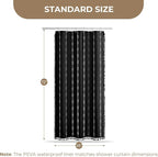 downluxe Linen Texture 3 in 1 Farmhouse Shower Curtain Set with Tassel, Boho Fabric Shower Curtains for Bathroom, Black, 36W x 72L