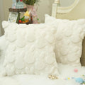 GEEORY Easter Bunny Soft Plush Pillow Covers, 18 x 18 Inch Set of 2, Fluffy Faux Fur Wool Decorative Farmhouse Cushion Case for Sofa Home Decoration Cream GC013-18