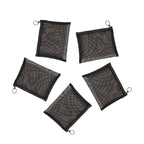 Patu Zipper Mesh Bags, Size M / A6, 5 Pieces, Beauty Makeup Cosmetic Accessories Organizer, Travel Toiletry Kit Set Storage Pouch, Black
