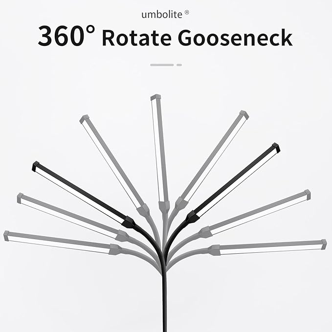 Lash Light, LED Floor Lamp, Reading Floor Lamp, Adjustable Gooseneck, 3 Heights, 10W Dual Brightness, Portable Standing Lamp for Eyelash Extensions, Makeup, Office