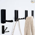 Foldable Black Wall Hooks 4 Pack,Heavy Duty Wall Hooks for Hanging Coats Towels Backpacks Bags Matte Black Towel Hooks in The Bathroom,Closet,Entryway,Pool and Kitchen. (Matte Black, 4)