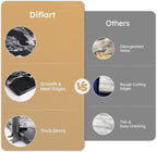 Diflart Natural Marble Stone Cutting Board for Kitchen, 16x20 Inch, Black, Marble Slab Pastry Board Large with Non-Slip Feet for Cheese, Charcuterie, Dough Chocolate, Pack of 1 Piece