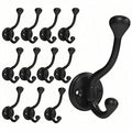 12 Pack Wall Hooks for Hanging, Heavy Duty Coat Hook Wall Mount, Easy to Install Metal Closet Hooks, Apply to Bathrooms, Bedrooms, Living Rooms, Entrances (Black)