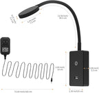 Touch Dimmable LED Wall Mounted Bedside Reading Light, Black Flexible LED Wall Reading Lamp for Nightstand in Bedroom, 120° Wide Angle Neutral White Lighting, with 5V2A USB Output Port