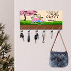Welcome to Our Home Personalized Family Key Holder Custom Name Wall Mounted Key Hanger for Entryway Hallway Home Decor Organizer Hanger Birthday Wedding Housewarming Gifts for Family Couple