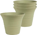 The HC Companies Sedona Round Self-Watering Pot - Lightweight Self Care Planter - Plastic Planter for Herbs & More - Durable Plant Pots for Indoor Plants & Outdoor Plants (9" Seafoam, Pack of 4)