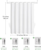 3D Embossed Pattern Shower Curtain, Simple and Chic Pattern Vintage Curtain for Bathroom, Waterproof Fabric Shower Curtains with Hooks, 72 W x 72 H, White