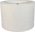 12" Wx 10" H Drum Lampshades, No Assembly Required, Fabric Lampshade for Table Lamp, Bedside Lamp, Floor Lamp, Metal Spider Fitter, Linen