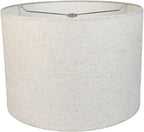 12" Wx 10" H Drum Lampshades, No Assembly Required, Fabric Lampshade for Table Lamp, Bedside Lamp, Floor Lamp, Metal Spider Fitter, Linen