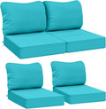 AAAAAcessories Outdoor Deep Seat Cushions, Waterproof, Fade-Resistant Patio Furniture Replacement Cushions, Set of 4, 24" x 24" x 5",Turquoise Blue