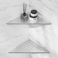 Corner Shower Shelf 10" Slot Design Bathroom Shower Shelves for Tiled Wall, 304 Stainless Steel Recessed Organizer Corner Shelves for Inside Shower Decor, Silver, 2 Pack