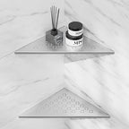 Corner Shower Shelf 10" Slot Design Bathroom Shower Shelves for Tiled Wall, 304 Stainless Steel Recessed Organizer Corner Shelves for Inside Shower Decor, Silver, 2 Pack