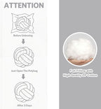 Petrella Knot Pillow Throw Pillows Ball Round Cute Throw Pillows Home Decor Cushion Decorative Aesthetic Spandex,Light Gray 8inch
