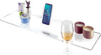 32" Supreme - Clear Acrylic Bathtub Tray Caddy Tub Shelf, Spa Board Luxury Bathroom Bath tub Table, Fits Across Bathtubs, Book, iPad and Wine Glass Holder (Supreme, 32")