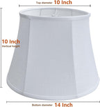 Double Tootoo Star White Lamp Shade Set of 2, Large Drum Lampshade for Floor Light and Table Lamp 10x14x10 inch, DIY Fabric Natural Linen Hand Crafted, Spider (White, 10x14x10 inch)