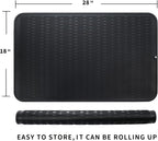 Silicone Dish Drying Mat for Multiple Usage,Easy clean,Eco-friendly,Heat-resistant Silicone Mat for Kitchen Counter or Sink,Refrigerator or Drawer Liner Black 3XL 28 inches x 18 inches