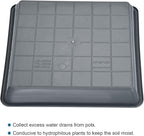 MECCANIXITY Plant Pot Saucer 7 Inch Plastic Square Flower Drip Tray for Indoor Outdoor, Gray Pack of 10