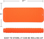 Silicone Dish Drying Mat for Multiple Usage,Easy clean,Eco-friendly,Heat-resistant Silicone Mat for Kitchen Counter,Sink,Bar,Bottle,or Cup Orange M 17 inches x 6 inches